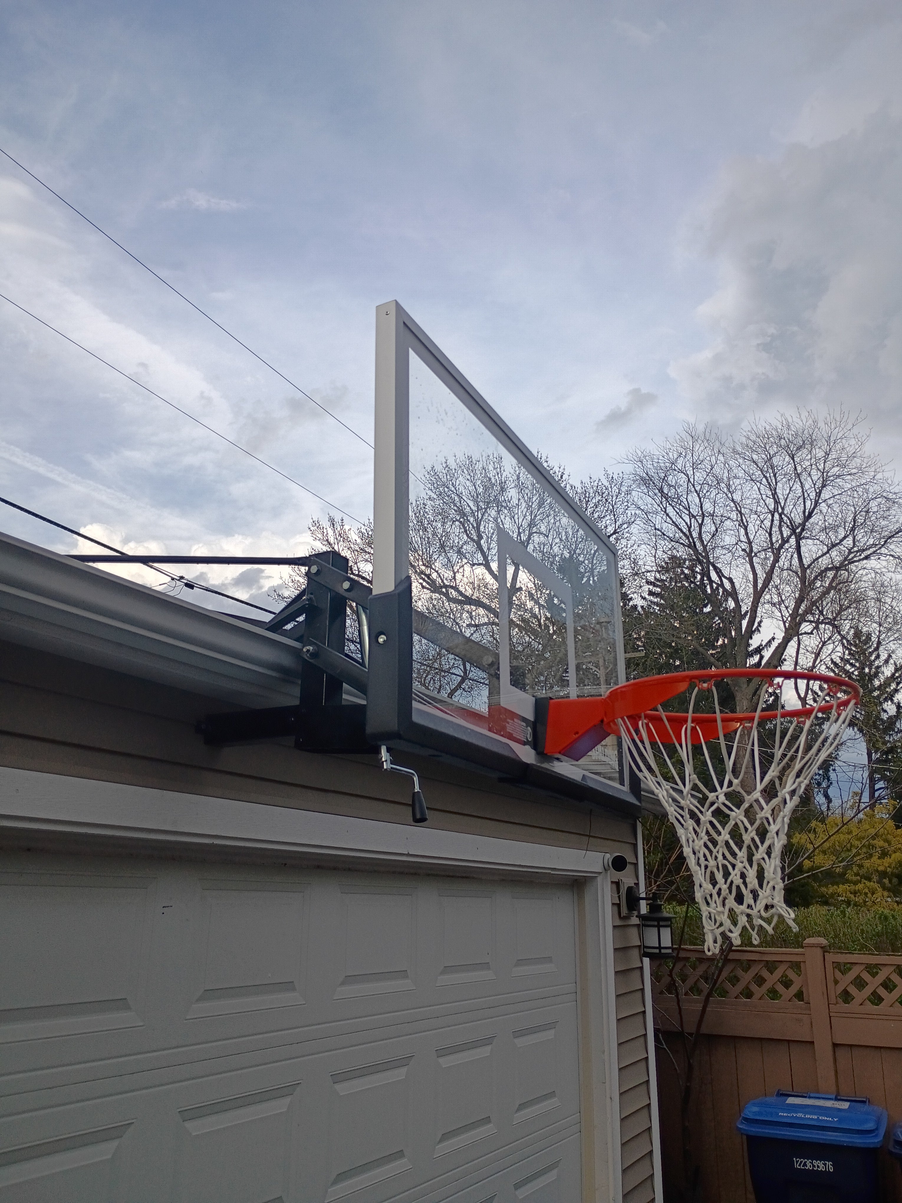 Roof and Wall Mounted Adjustable Garage Backboard and Rim System