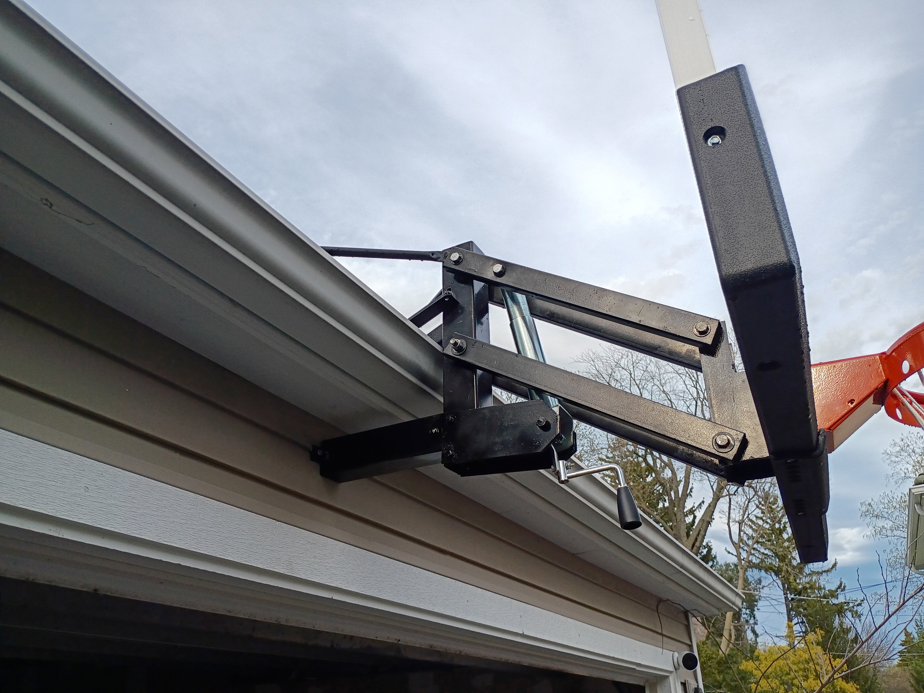 Roof and Wall Mounted Adjustable Garage Backboard and Rim System